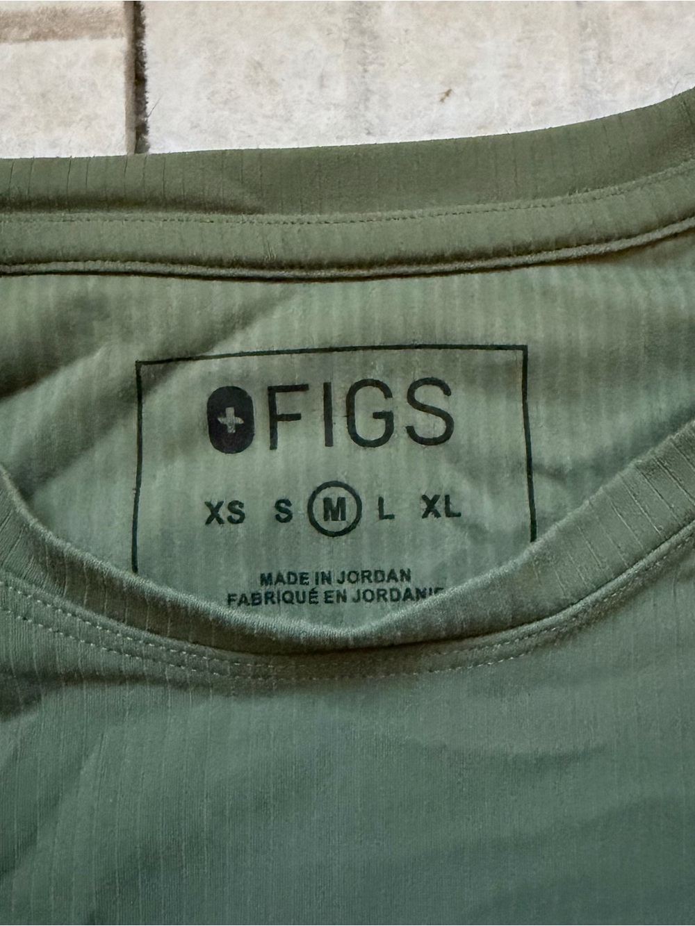 Figs Moss Ribbed Longsleeve Underscrub Size M - Picture 2 of 3